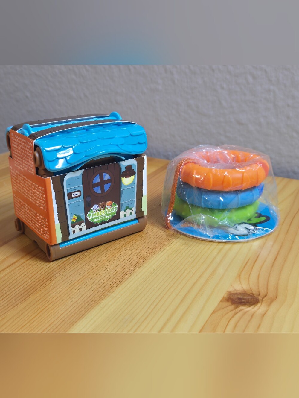 Fat Brain Kids Stacking Ring Toy & Timber Tots Mini Room
